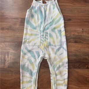 Blue and Yellow Tie-Dye Jumpsuit Relaxed Fit